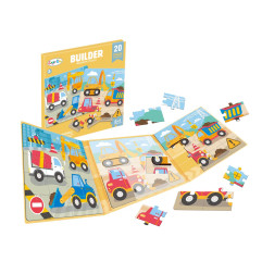 Magnetinė dėlionė puzzle Statybvietė + knyga