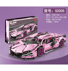 Konstruktorius automobilis rožinis 1280 detalių