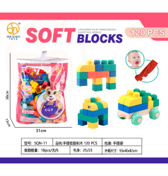 Minkštų kaladėlių rinkinys 120 vnt.