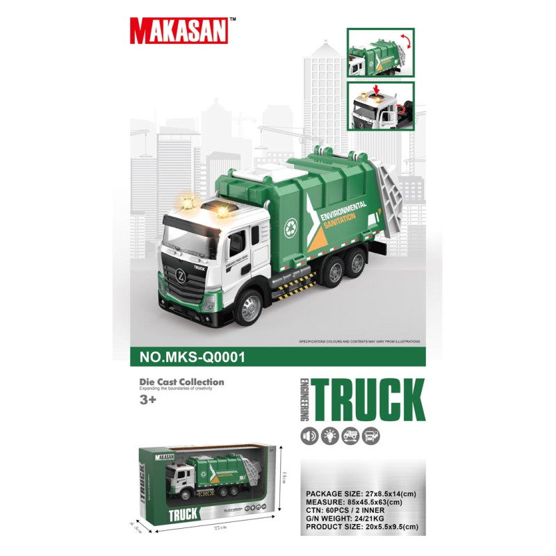 Metalinis šiukšliavežis su šviesos funkcija