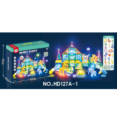 3D ZOO magnetinių kaladėlių rinkinys 64 vnt.