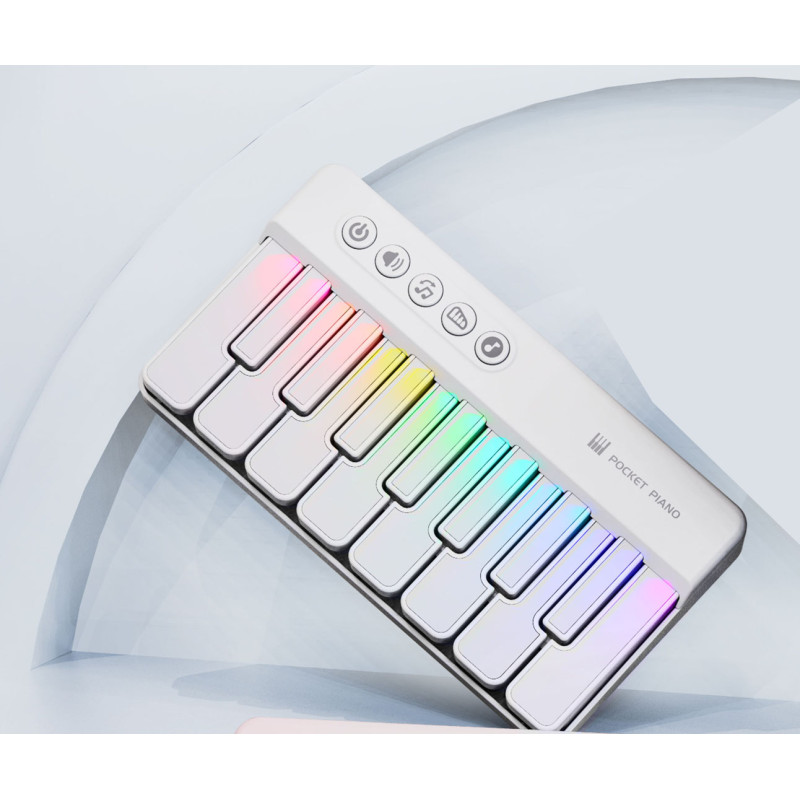 Muzikinis kilimėlis Piano White