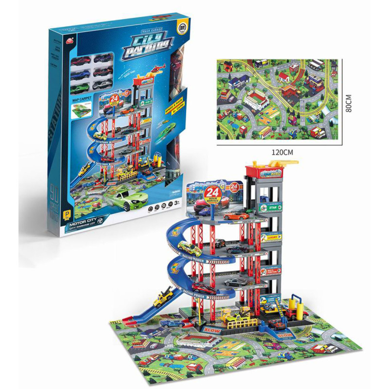 MEGA daugiaaukštė automobilių stovėjimo aikštelė su kilimėliu ir priedais