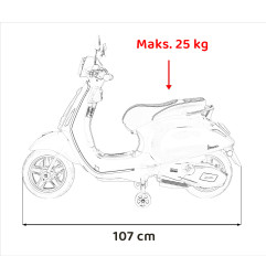 Vaikiškas elektrinis motoroleris Vespa Roma, Žalias