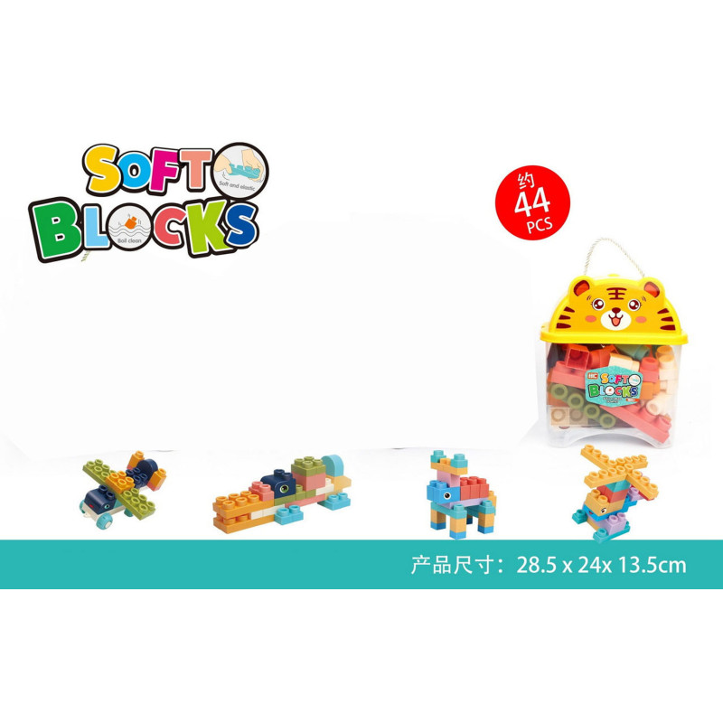 Minkštų kaladėlių rinkinys 44 vnt. + Tigriuko pakuotė