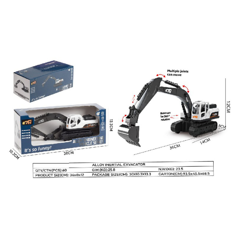 Metalinis ekskavatorius baltas