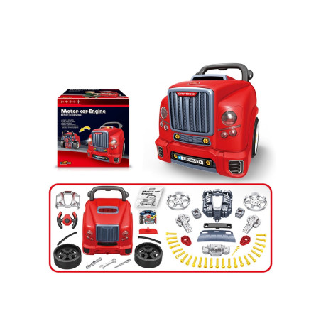 Vaikiškas mažojo mechaniko rinkinys "variklis", raudonas