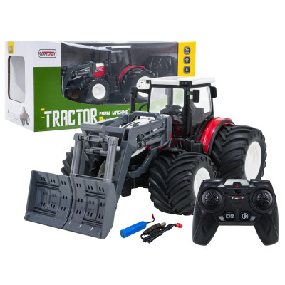 Traktorius ir buldozeris R/C 1:24 Raudonas