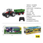 Raudonas R/C traktorius su žalia puspriekabe Raudonas R/C traktorius su žalia puspriekabe