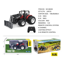 Traktorius ir buldozeris R/C 1:24 Raudonas