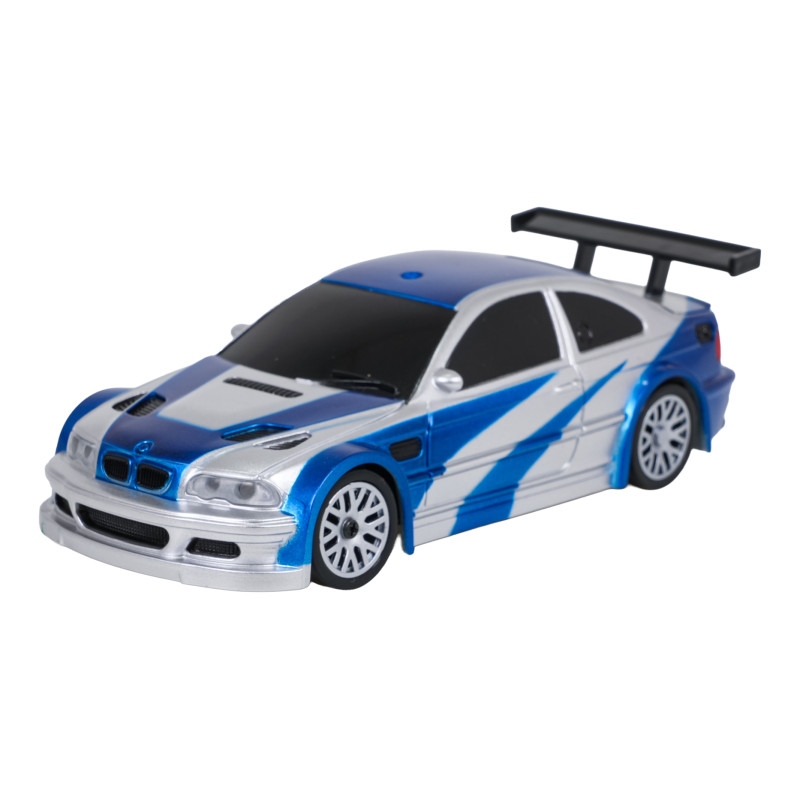 R/C drifto automobilis 1:43 mėlynas + priedai R/C drifto automobilis 1:43 mėlynas + priedai
