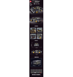 Sportinių automobilių plytų rinkinys juodas 414vnt.