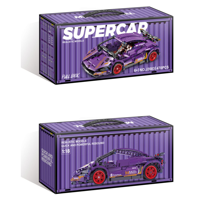 Sportinių automobilių plytų rinkinys Purple 470vnt.