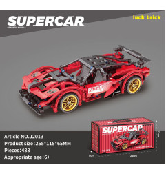 Sportinių automobilių raudonų plytų rinkinys 482 vnt.