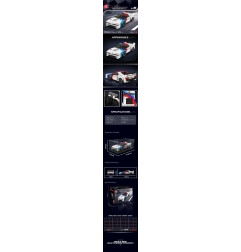 Sportinių transporto priemonių plytų rinkinys baltas 411vnt.