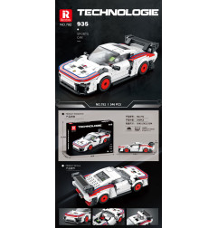 Sportinių automobilių plytų rinkinys baltas 346 vnt.