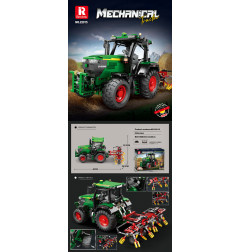 Žalio traktoriaus kaladėlių rinkinys + priedai 1828 vnt.