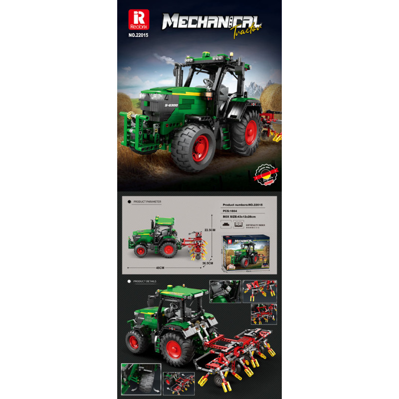 Žalio traktoriaus kaladėlių rinkinys + priedai 1828 vnt. Žalio traktoriaus kaladėlių rinkinys + priedai 1828 vnt.