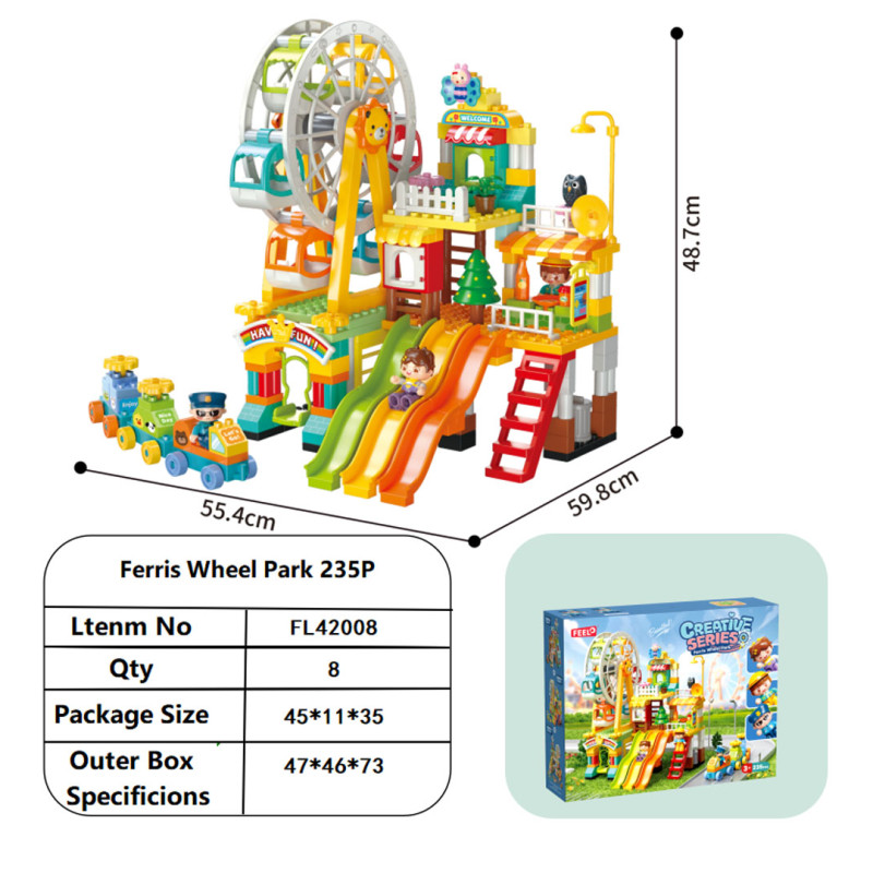 Atrakcionų parko statybiniai blokeliai 235vnt.