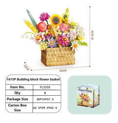 Pavasario puokštė krepšyje Statybinių kaladėlių rinkinys 1615 vnt.