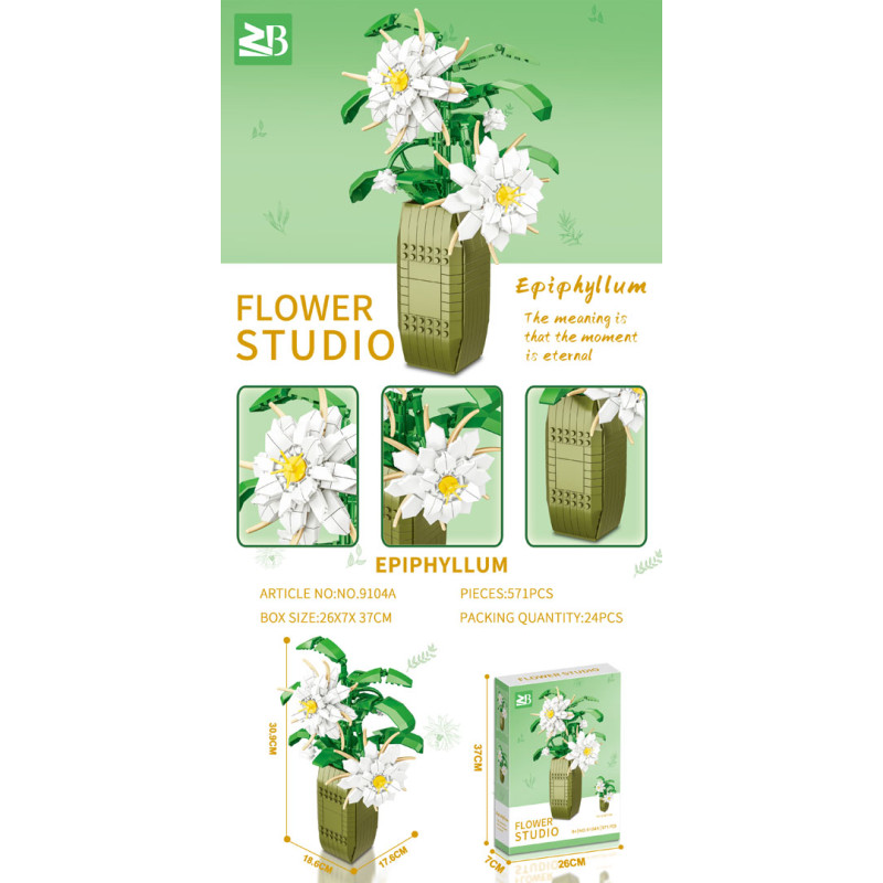 Baltų gėlių blokų rinkinys 571 vnt.