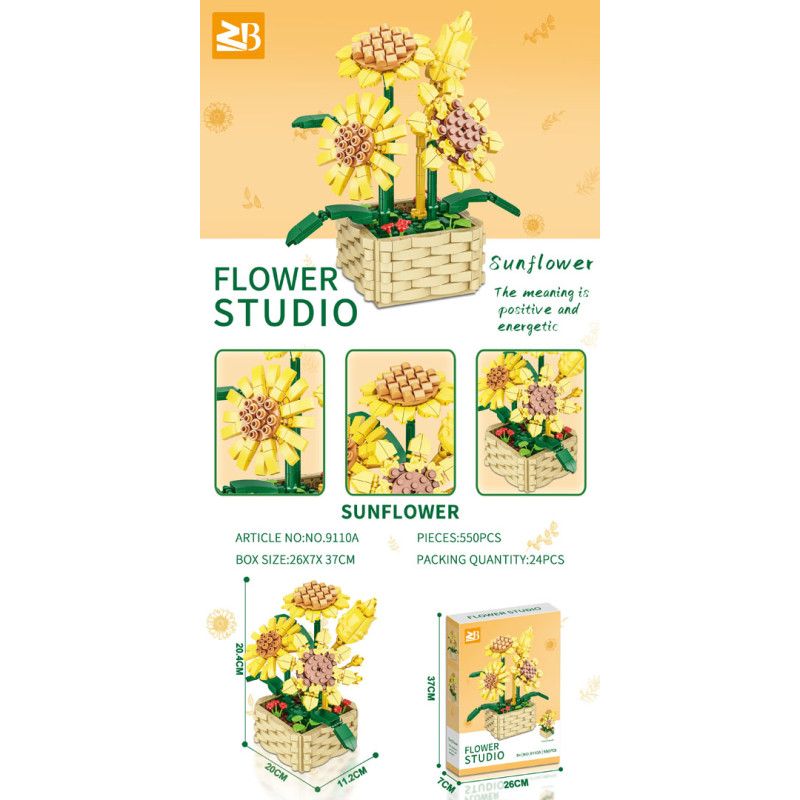 Gėlės Saulėgrąžos Blokų rinkinys 550 vnt.