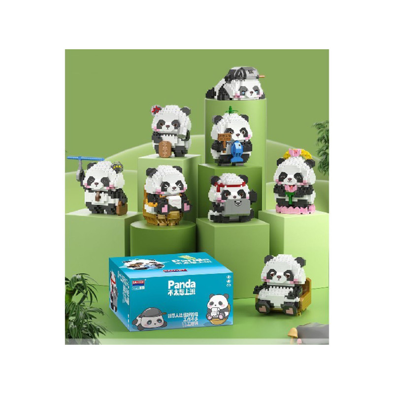 MEGA Panda kaladėlių rinkinys 9 figūrėlės MEGA Panda kaladėlių rinkinys 9 figūrėlės