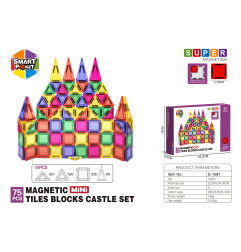 Spalvingų magnetinių kaladėlių rinkinys 75 vnt.