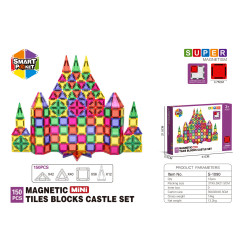 Spalvotų magnetinių kaladėlių rinkinys 150 vnt.