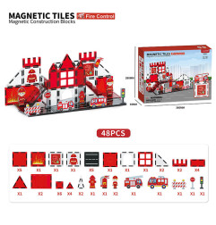 Ugniagesių tarnybos magnetinių kaladėlių rinkinys 48 vnt.