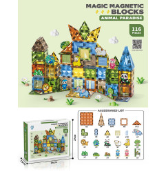 Magnetinių kaladėlių rinkinys 116 vnt.