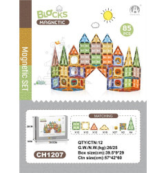 3D magnetinių kaladėlių rinkinys 85vnt.