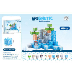 Magnetinių kubelių, kaladėlių rinkinys, 66 vnt.