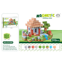 Magnetinių kubelių, kaladėlių rinkinys, 312 vnt.