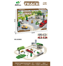 Miesto traukinys su šviesos ir garso funkcija 80 vnt.