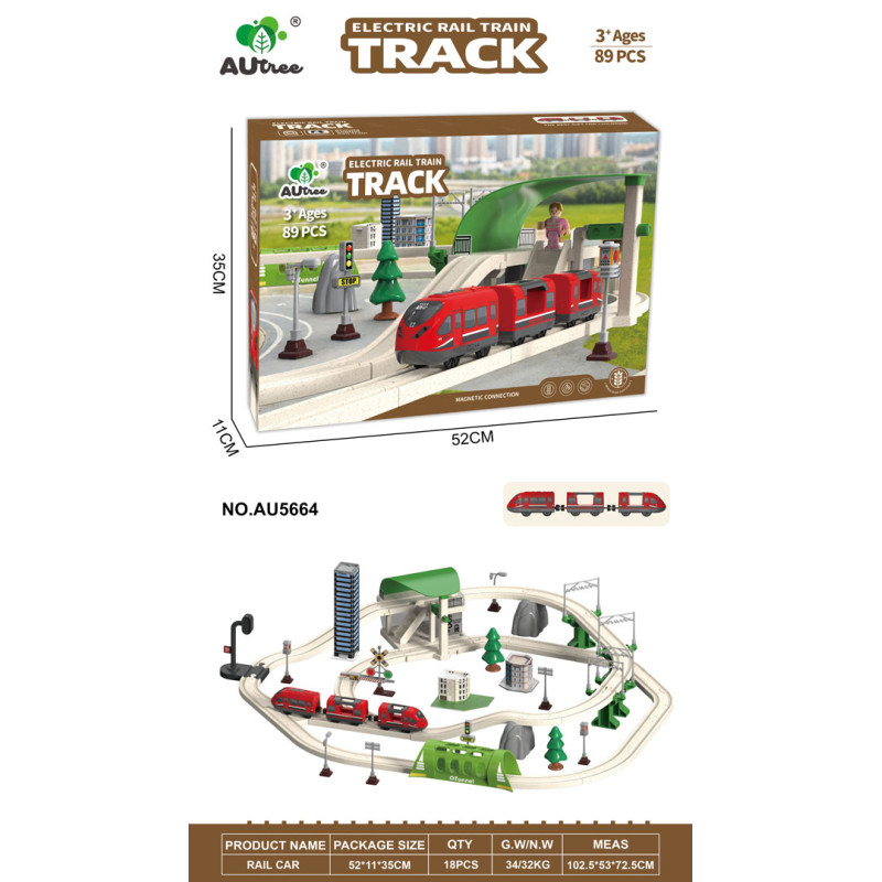 Miesto traukinys su šviesos ir garso funkcija 89 vnt.