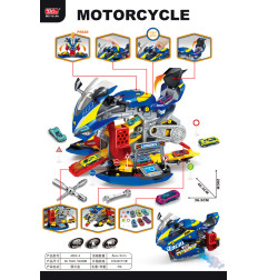 MEGA automobilių stovėjimo aikštelė su dūmų funkcija Motociklas