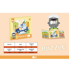 Magnetinės dėlionės transporto priemonės + knygelė