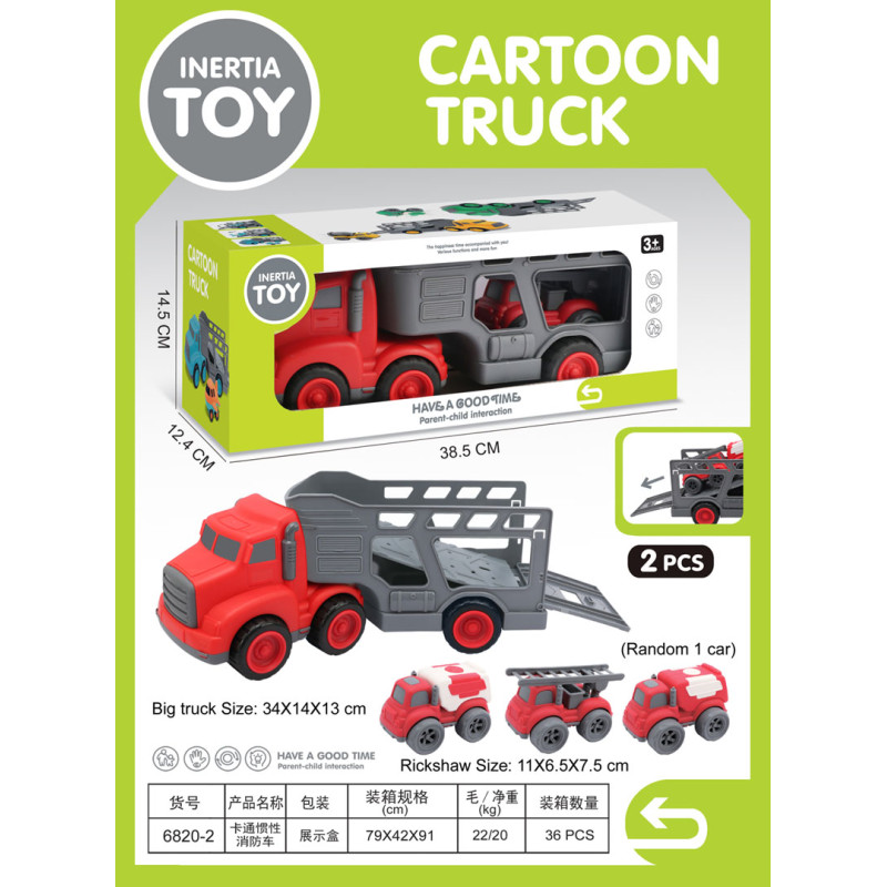 Transporto priemonių rinkinys: Vilkikas + gaisriniai automobiliai