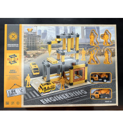 Garažo statybvietės rinkinys + priedai ir figūrėlės