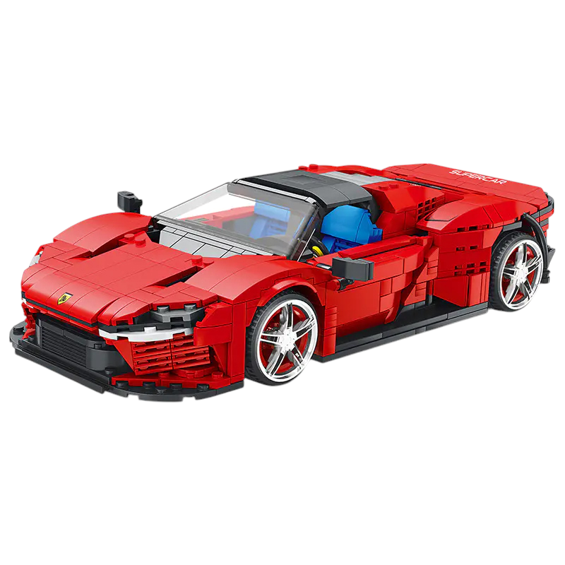 Raudonų sportinių automobilių plytų rinkinys 1069vnt. Raudonų sportinių automobilių plytų rinkinys 1069vnt.