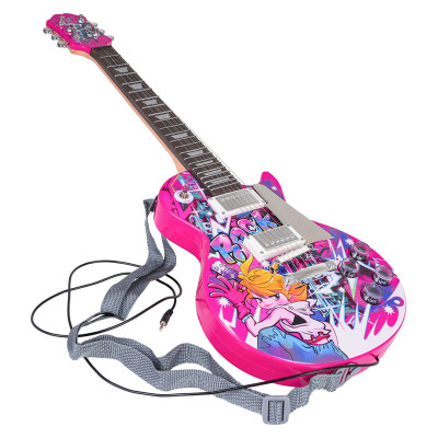 Gitaros ir stiprintuvo rinkinys rožinės spalvos