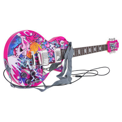Gitaros ir stiprintuvo rinkinys rožinės spalvos