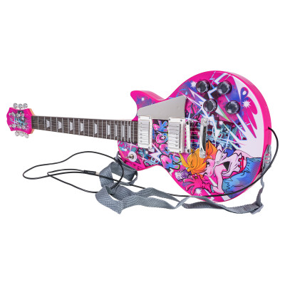 Gitaros ir stiprintuvo rinkinys rožinės spalvos