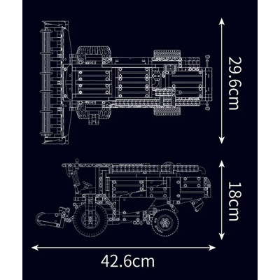 RC valdomas Mould King konstruktorius Kombainas 1347 detalės