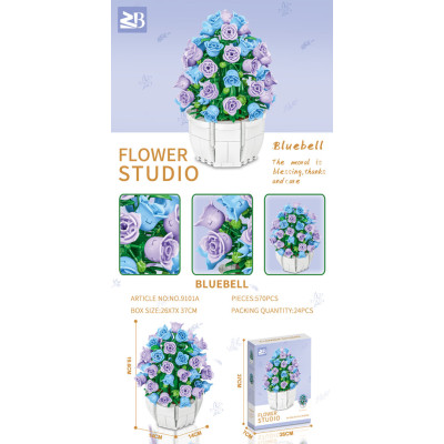 Konstruktorius Violetinės gėlės 570 vnt.