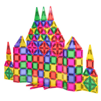 Spalvotų magnetinių kaladėlių rinkinys konstruktorius 150 vnt.