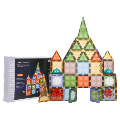 3D Magnetic Blocks Set with Backlight, 75 pcs.