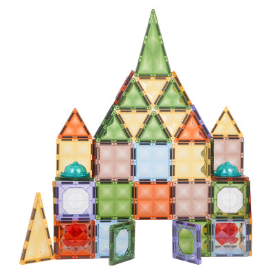 3D magnetinių kaladėlių konstruktorius su foniniu apšvietimu, 75 vnt.