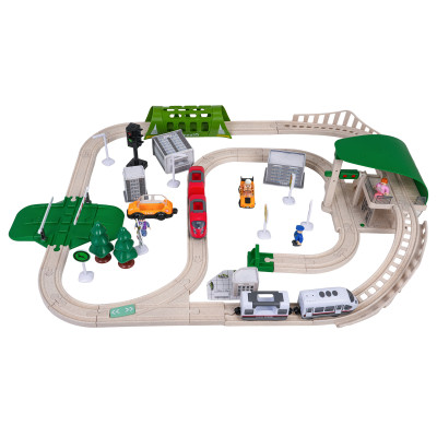 Miesto traukinys su šviesos ir garso funkcija 80 vnt.